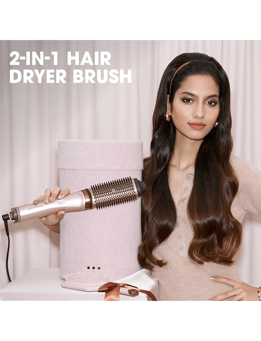 NEW GHD DUET BLOWDRY HAIR DRYER BRUSH FESTIVE GIFT SET IN CASHMERE BEIGE