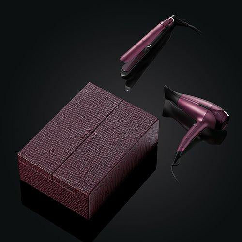 NEW GHD DELUXE HAIR DRYER AND STRAIGHTENER GIFT SET IN CHERRY CHIC