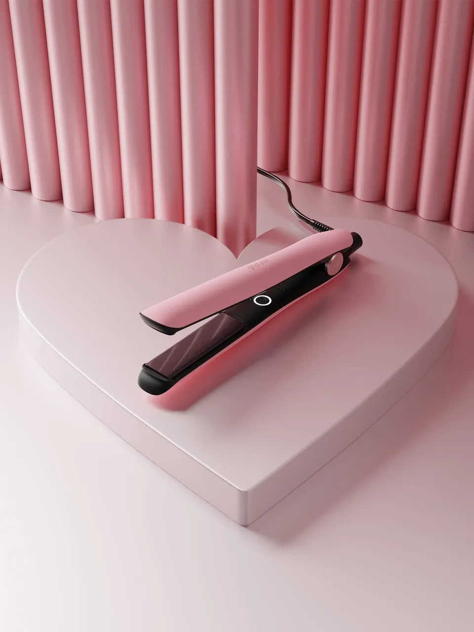 Gold Hair Straightener In Dusted Pink