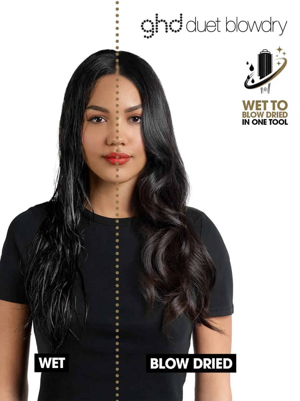 NEW GHD DUET BLOWDRY HAIR DRYER BRUSH IN SUN-KISSED PEACH