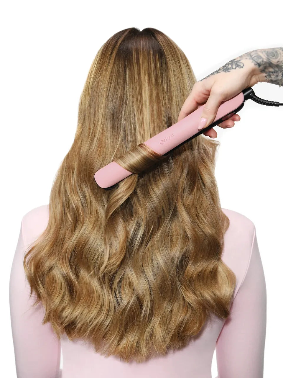 Gold Hair Straightener In Dusted Pink