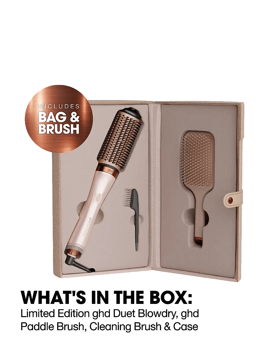 NEW GHD DUET BLOWDRY HAIR DRYER BRUSH FESTIVE GIFT SET IN CASHMERE BEIGE