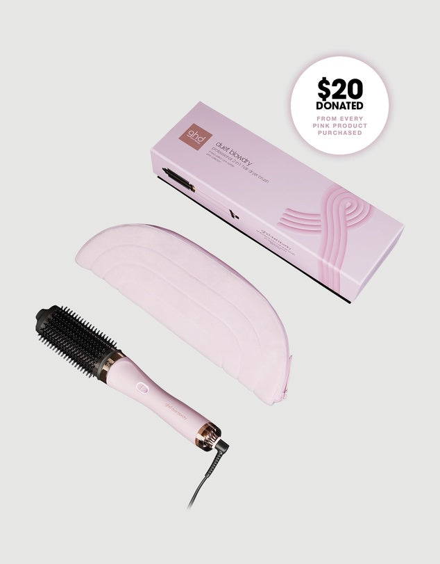 NEW ghd Duet Blowdry Limited Edition Hair Dryer Brush in Pink Sorbet.