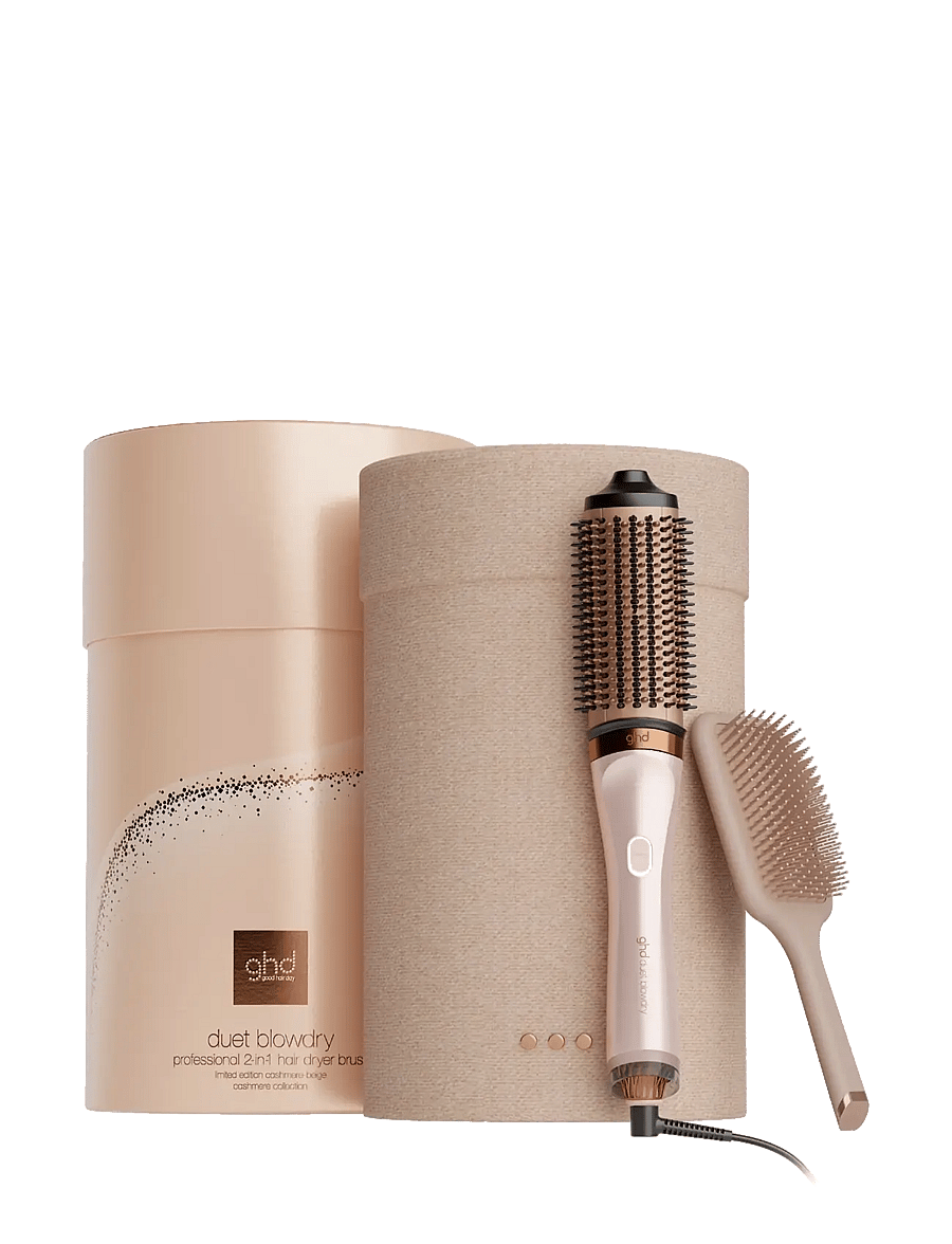 NEW GHD DUET BLOWDRY HAIR DRYER BRUSH FESTIVE GIFT SET IN CASHMERE BEIGE