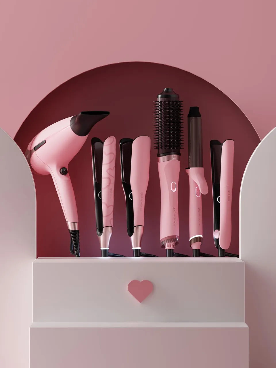 Chronos Curve Grand Curling Tong In Dusted Pink