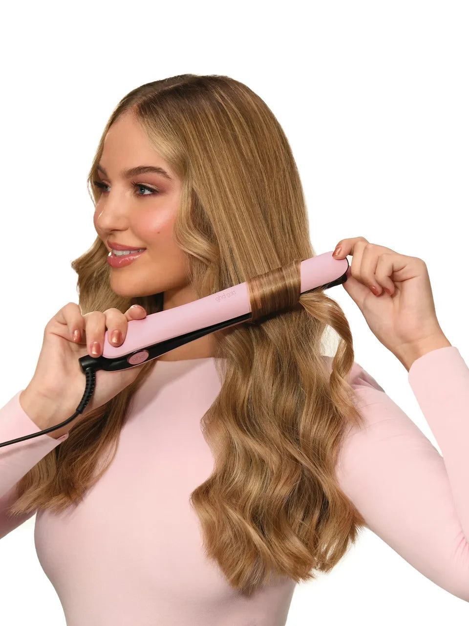 Gold Hair Straightener In Dusted Pink