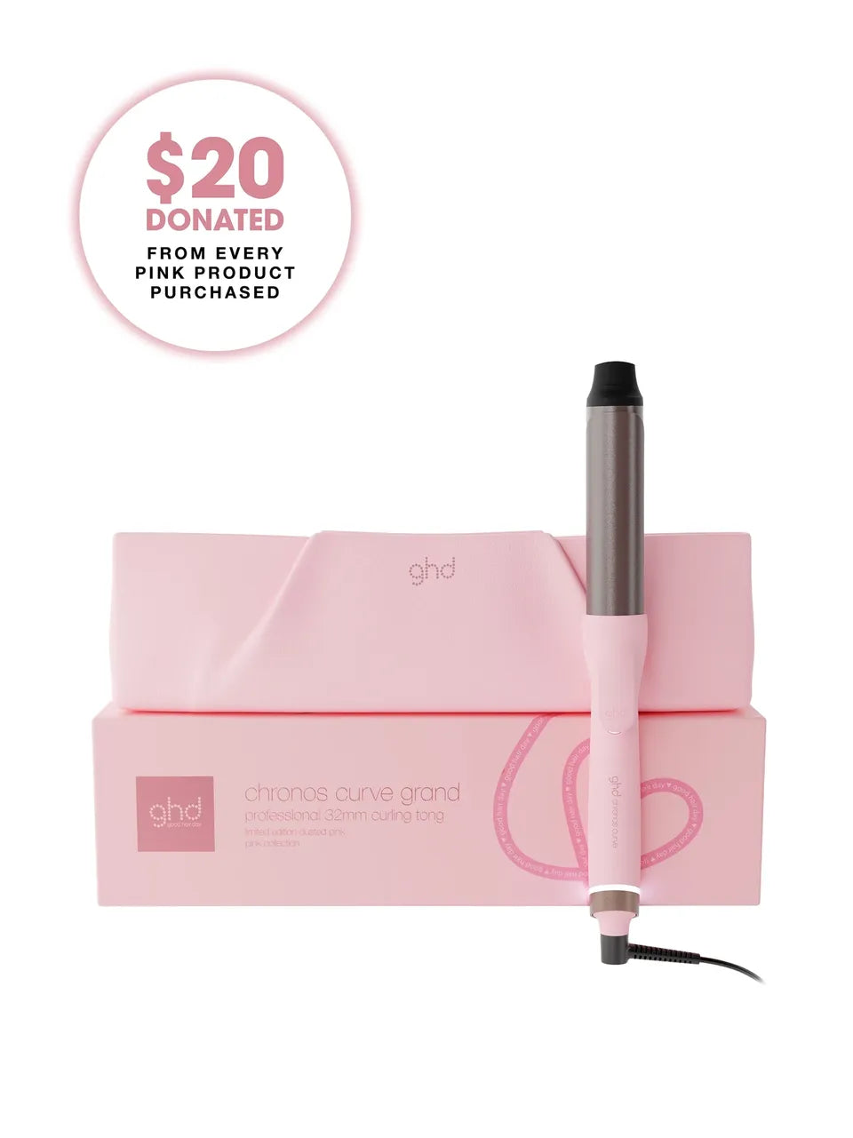 Chronos Curve Grand Curling Tong In Dusted Pink